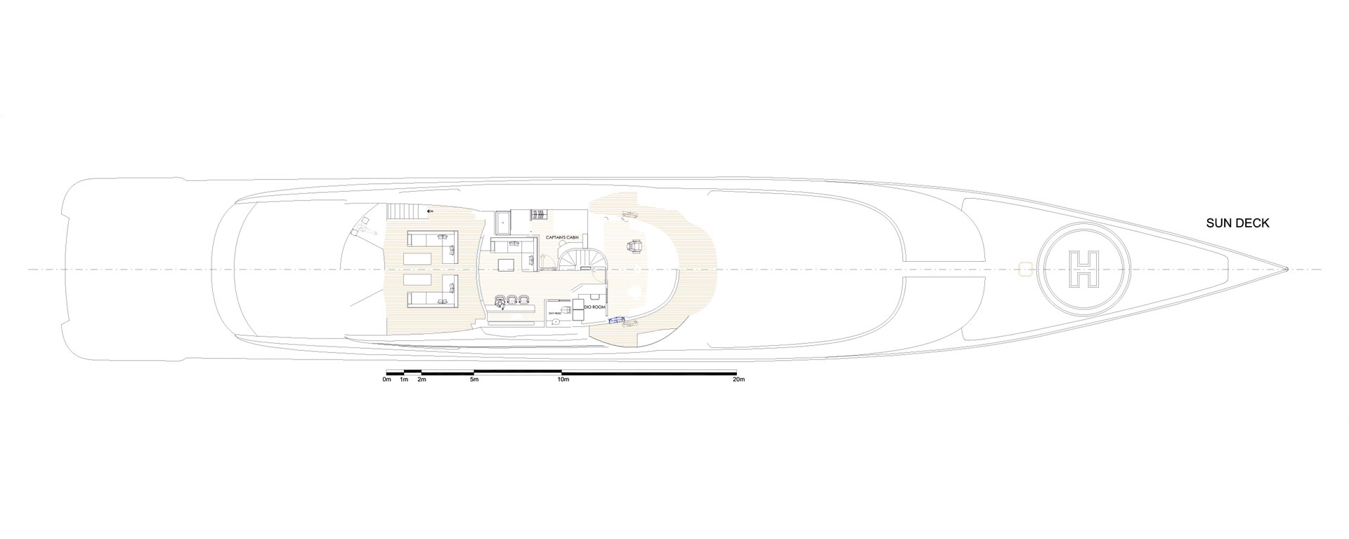 Conrad C233 Superyacht Concept Vallicelli Sundeck Layout