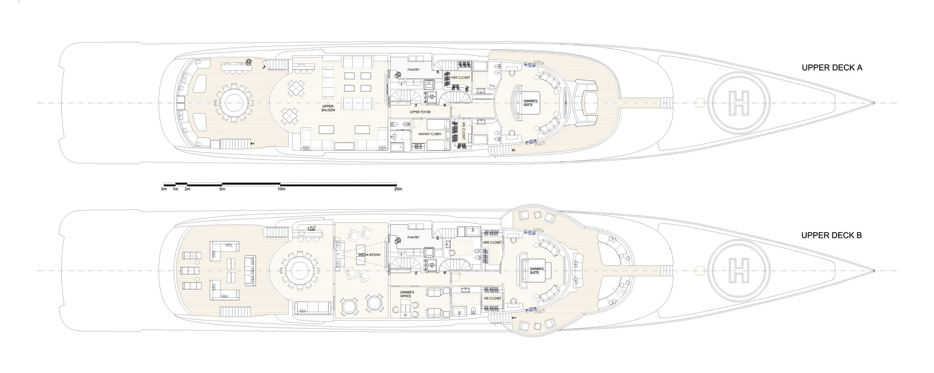 Conrad C233 Superyacht Concept Vallicelli Bridge Deck Layout